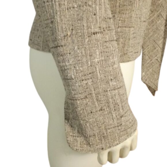 CLASSIQUE ENTIER Jacket, 8, Raw weave, Clasps, Collarless, Beige/brown, Belted - Picture 7 of 13